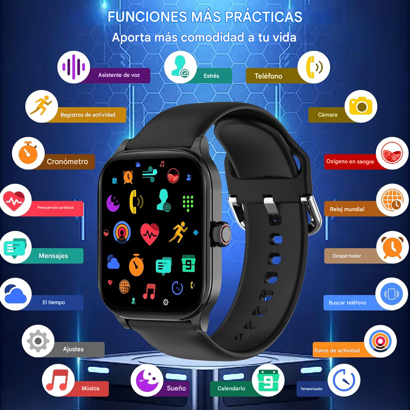 Reloj inteligente para mujeres y hombres (Responder/Hacer llamada), para Android y iPhone