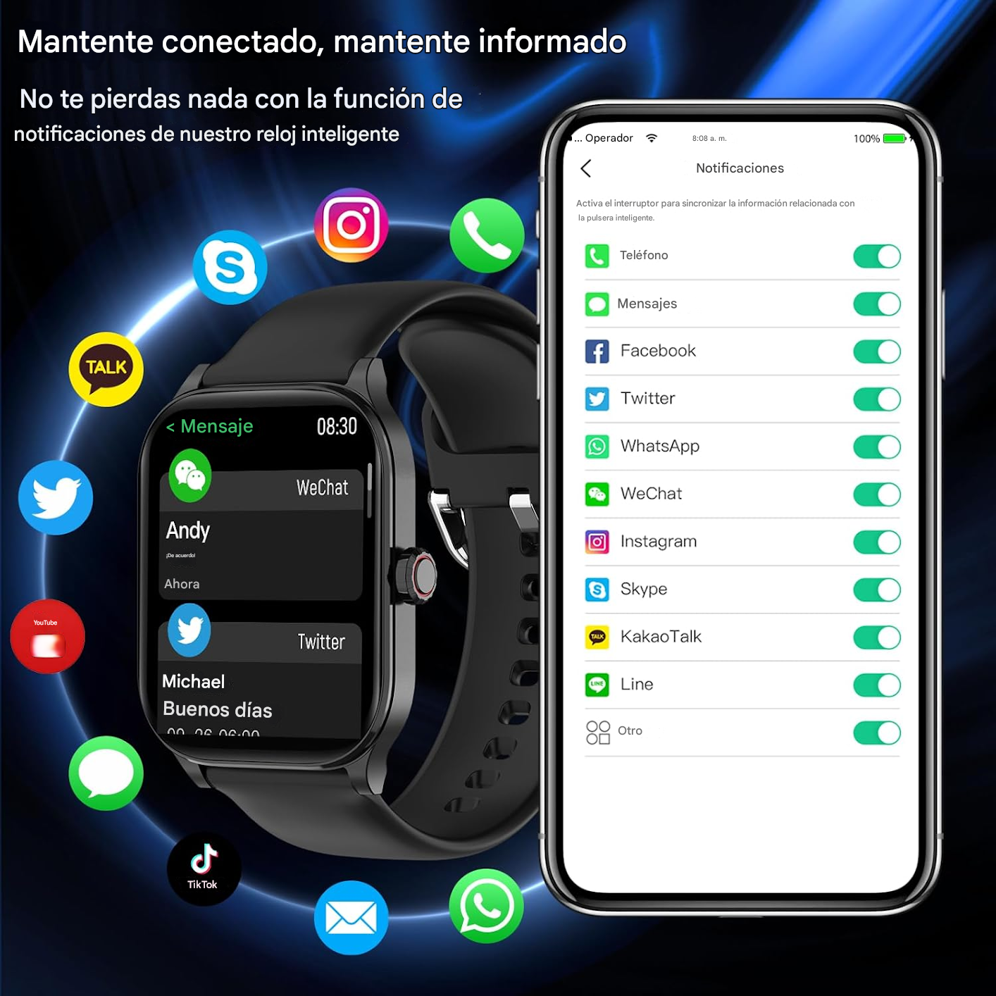 Reloj inteligente para mujeres y hombres (Responder/Hacer llamada), para Android y iPhone
