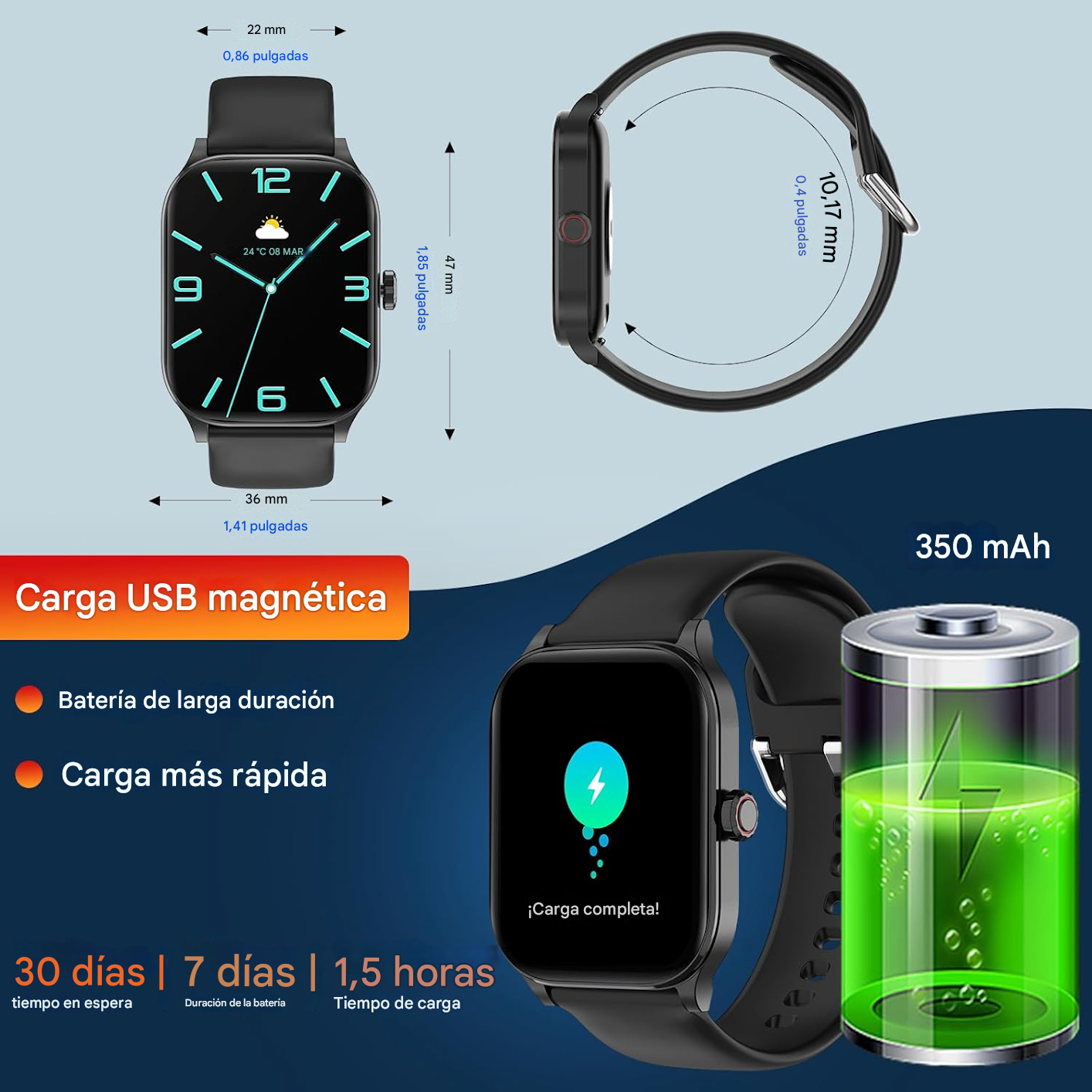 Reloj inteligente para mujeres y hombres (Responder/Hacer llamada), para Android y iPhone