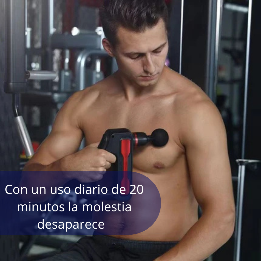 Pistola Masajeadora Profesional con 32 Niveles + 8 Cabezales