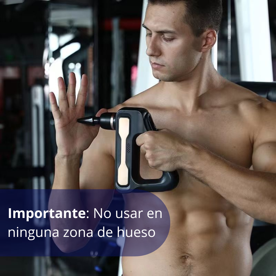 Pistola Masajeadora Profesional con 32 Niveles + 8 Cabezales