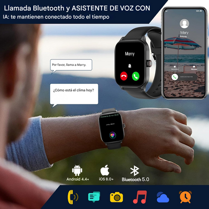 Reloj inteligente para mujeres y hombres (Responder/Hacer llamada), para Android y iPhone